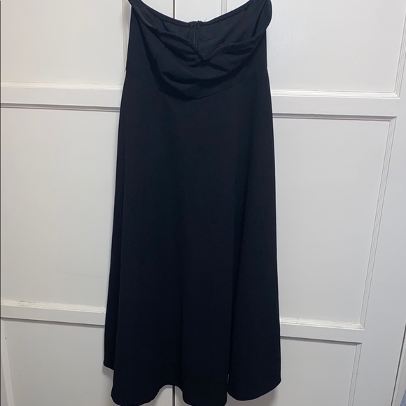 SHEIN Medium Aloruh Women's Summer Elegant Black Jacquard Strapless Dress - Picture 2 of 9